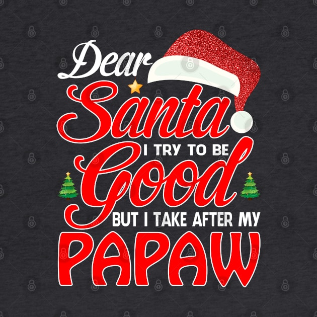 Dear Santa I Tried To Be Good But I Take After My PAPAW T-Shirt by intelus